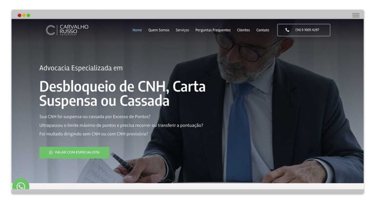 Landing Page Carvalho Russo